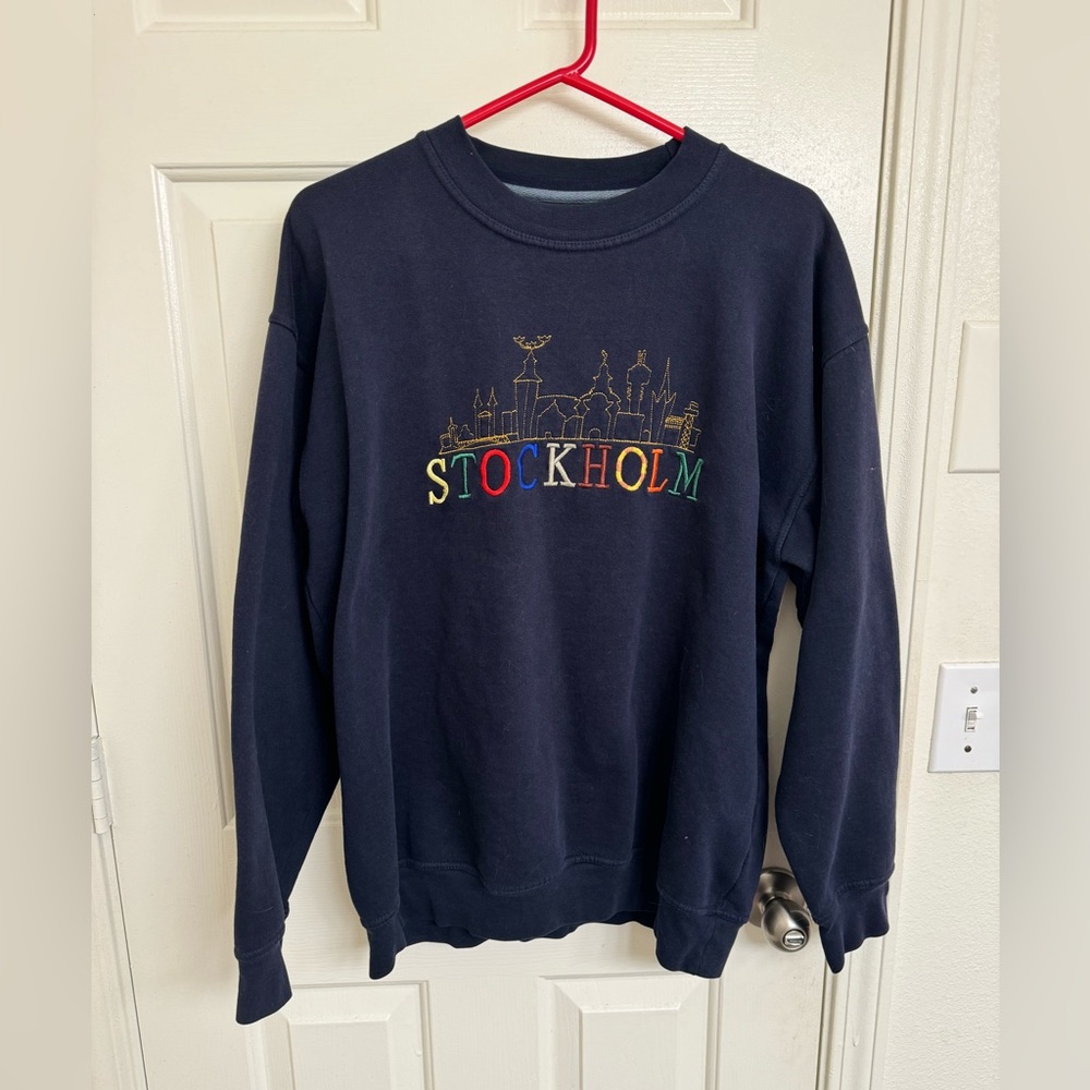 90s Stockholm embroidered crew neck